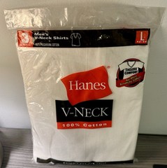 NEW Vintage Hanes Men’s Pack of 3 T-Shirts Crew Neck White Large 2002 Tagless
