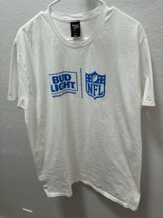 Bud Light Tee Shirt Adult Beer Graphic Official NFL Sponsor Short Sleeve Size XL