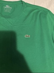 Mens Lacoste Green Pima Cotton Jersey Crew Neck Short Sleeve