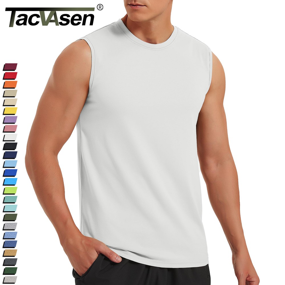 Men’s Sleeveless Muscle Tee Cotton Tank Tops Gym Fitness Casual Swim Sport Shirt