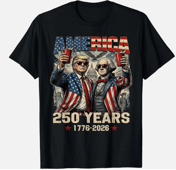 250 Years America Anniversary 250th Washington Vintage UNISEX Cotton Gildan Tee