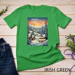 Christmas Church in the Mountains A Peaceful Scene #2 Funny Unisex T-shirt
