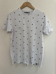 Free Planet Men’s Palm Tree Graphic Cotton Crewneck Short Sleeve Shirt White S