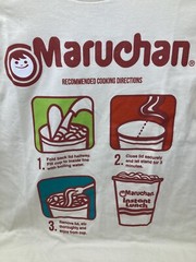 Maruchan T-Shirt Recommended Cooking Directions. Tan Color Short Sleeved Crew.