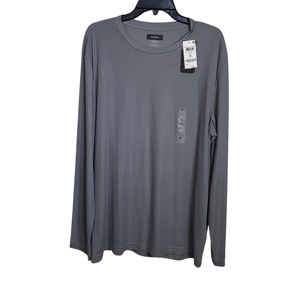 Alfani Alfatech Long Sleeve Crewneck T-Shirt, Skyrocket XL $45