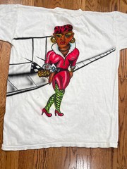 Vintage Salt And Pepper Hip Hop Custom Airbursh T Shirt White Mens Size M 80s