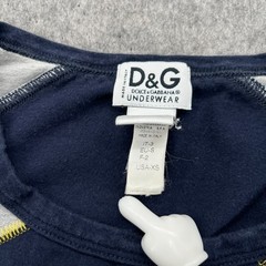Vintage Y2K D&G Dolce & Gabbana Mens T Shirt Gray Blue Graphic Logo Size XS