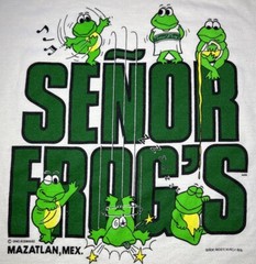 Vintage Señor Frogs Mazatlan Mexico Mens XL Graphic T-Shirt Apricot Design Tag