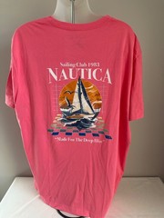 Nautica Pink Lemonade Sailing Club Graphic S/S T-Shirt Size 4XL, XXXXL
