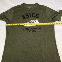 Asics Mens L T-Shirt “global Sportswear” Graphic Print EST. 1977 Green