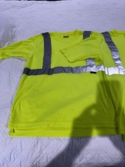 2 X Wolverine Brand Reflective Safety Yellow High Vis Short Sleeve Shirt Sz M
