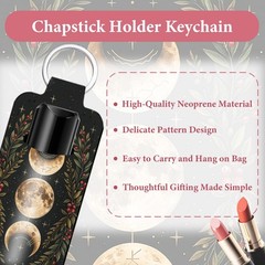 Chapstick Holder Key Chain Gothic Lunar Phases 6 Pieces, Chapstick Lipstick K…