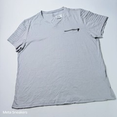 Inc Fashion 2XL Men’s T Shirt Light Grey Cotton Zipper Comfort Rare Luxe New