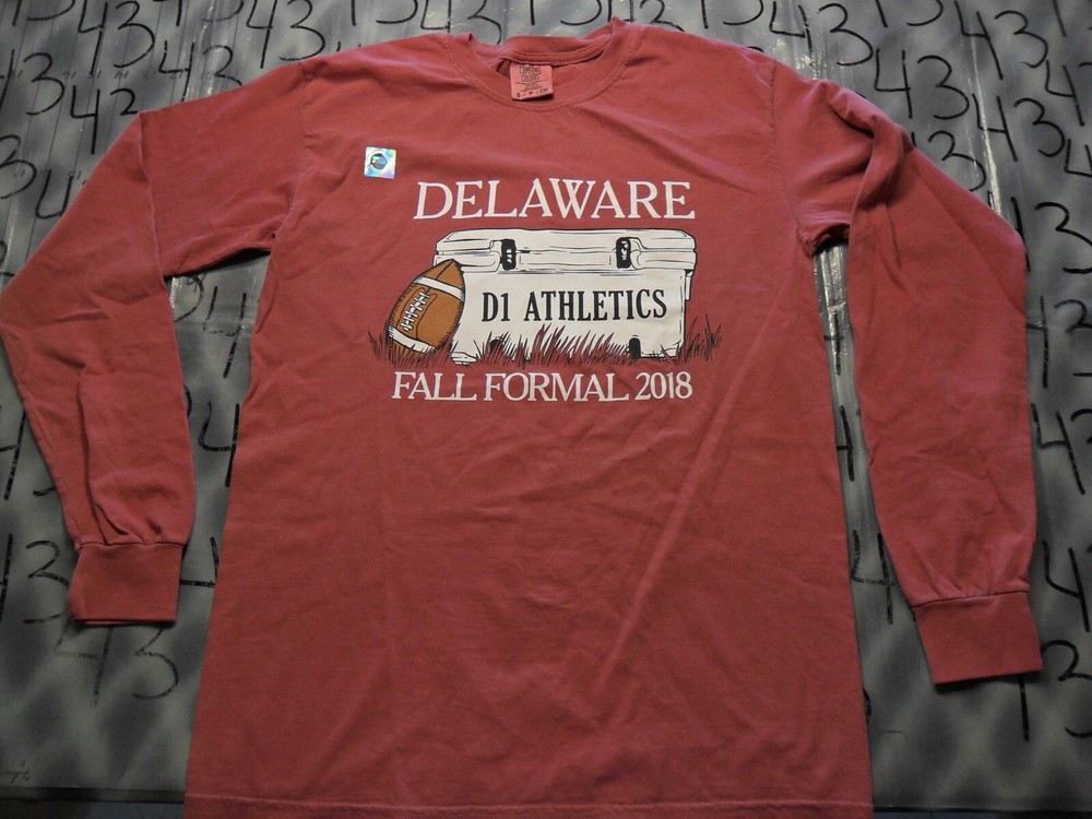 Small NWOT Delaware fall formal 2018 D1 athletics comfort colors Shirt