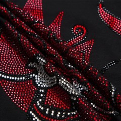 New Men Luxury Scorpion Rhinestones Fashion Black T-Shirt High Quality