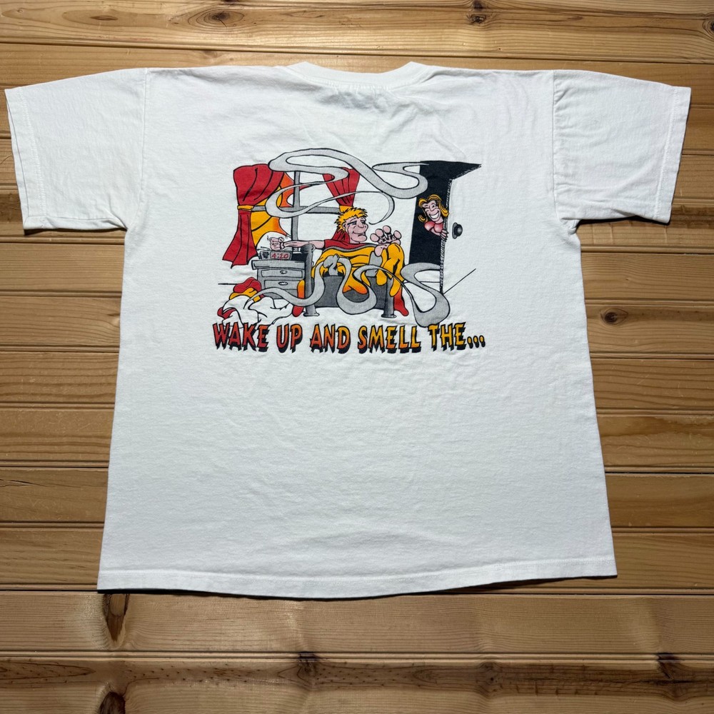Vintage 90s Pi Kappa Alpha Epsilon Wake Up And Smell The Graphic T-Shirt Medium