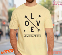 Unisex Love Happens T-Shirt Tee T shirt Men T shirt Women valanity day Romantic