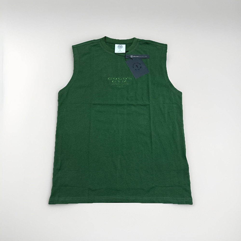 Golds Gym Size M Tank Top Bodybuilding Fitness Sleeveless Shirt Muscle Green NEW