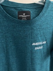 American Eagle Outfitters Men’s Teal Logo Crew Neck Short Sleeve Knit T-Shirt S