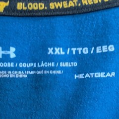 Under Armour Shirt Mens 2XL Project Rock Brahma Bull Basic T-Shirt Gradient Blue