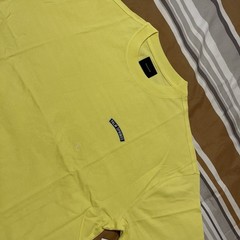 Pacsun Yellow Solid Crew Neck Short Sleeve T-Shirt L Palm Springs Embroidered