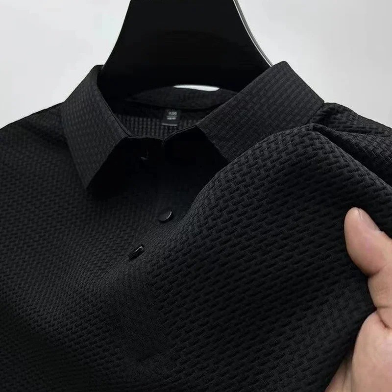 Summer Men’s Short Sleeve T-shirt Business Casual Cool Breathable Polo Shirt