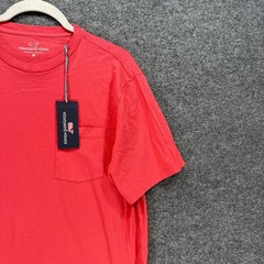Vineyard Vines Pocket Tee Mens Medium Tshirt Red Solid Cotton Classic Preppy NEW