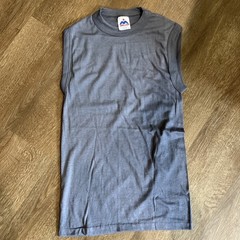 Vintage Blank Sleveless T-Shirt Mens Sz S Single Stitch USA 80s New NOS Gray