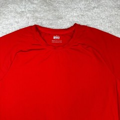 REI Co-op Shirt Mens Medium Red Short Sleeve Tee Performance Tee Wicking