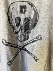 Vintage AND 1 Skull “Play At Your Own Risk” double sided gray T-Shirt Men Size L
