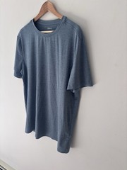 Quince Cotton Modal Crew Neck Tee Shirt Mens Size L Heather Blue Grey