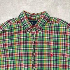 Ralph Lauren Blake Madras Check Short Sleeve Shirt XL Red Pony Made in India Fo