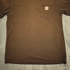 Carhartt Shirt Mens M Dark Brown Original Fit Short Sleeve Crewneck Pocket T K87