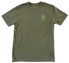 Zero Foxtrot T Shirt Men’s L Large Skull Logo Military Tactical Olive Drab Green