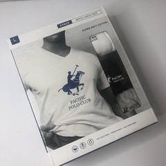 Pacific Polo Club Men’s V-Neck Tees Large Assorted Box of 3 Pack Breathable NIB