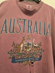 Vintage Galt Sand Australia Distressed Purple Mens XL Short Sleeve T Shirt Faded