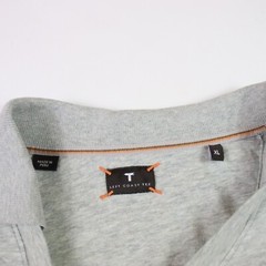 Left Coast Tee Shirt Mens XL Gray Collared V Neck Cotton Preppy Casual T Shirt