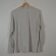 Rown Henley Shirt Mens M Long Sleeve Pullover High Low Hem Stretch Gray Shirt