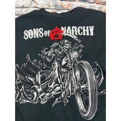 Sons of Anarchy Grim Reaper Motorcycle T Shirt Black Large Licensed Road Gear