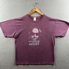 Vintage The Big Lebowski Shirt Mens XL Faded Plum Official Movie The Dude Abides