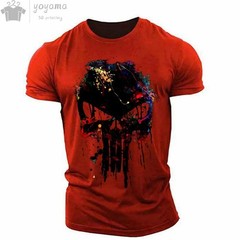 Men’s T Shirt 3d Print Military Patriotic Skull O-neck T Shirt Oversized T-shirt