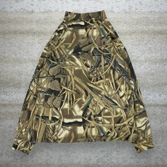 Vintage 90s Advantage Cowl Neck Shirt Mens L Camo Shadowgrass Long Sleeve