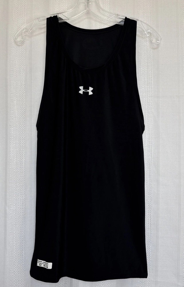 Under Armour Long Men’s Jogging Running Workout Sleeveless Top Black LARGE