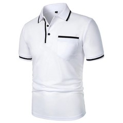 New Men’s Short Sleeve Polo Shirts Solid Color Casual T-shirt Summer Trendy