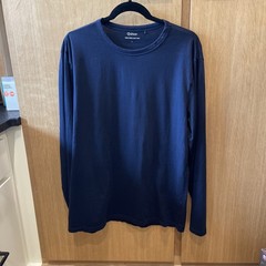 Quince Men’s Pima Cotton Long Sleeve Tee Large Navy Blue