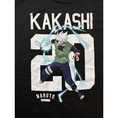Naruto Shippuden Kakashi Hatake Graphic T-Shirt Mens XXL Black Anime Tee 20