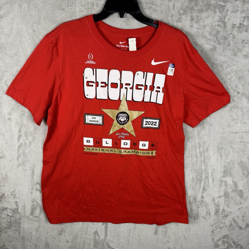 NIKE Men’s Large 2022 National Champions SHIRT UGA Bulldogs Georgia Dawgs