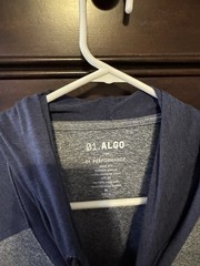 01.ALGO Med Long Sleeve Hooded T-Shirt – Blue/Grey (UPF 40, Recycled Fabric)