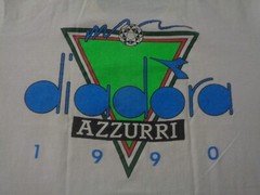 Vintage Diadora Azzurri Shirt Mens Large 90s Soccer Single Stitch