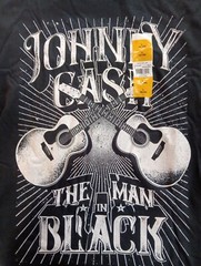 Mens Johnny Cash The Man in Black T-Shirt LG 42-44 MD 38-40 SM 34-36 100% Cotton